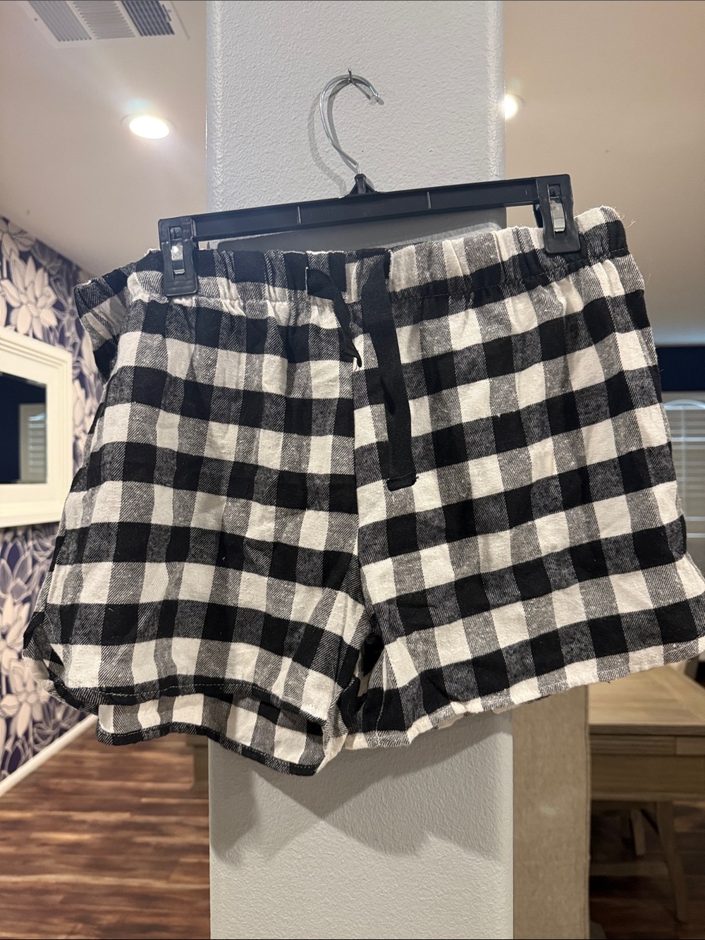 Black & White Buffalo Check Women’s Lounge Shorts